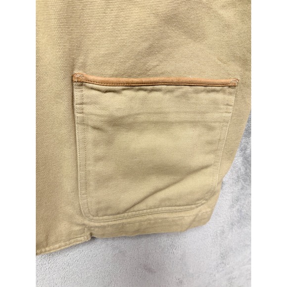 ORVIS Lord Calvert Mens Tan Cotton Chore Coat Fishing Jacket Size L Patches - Picture 9 of 16